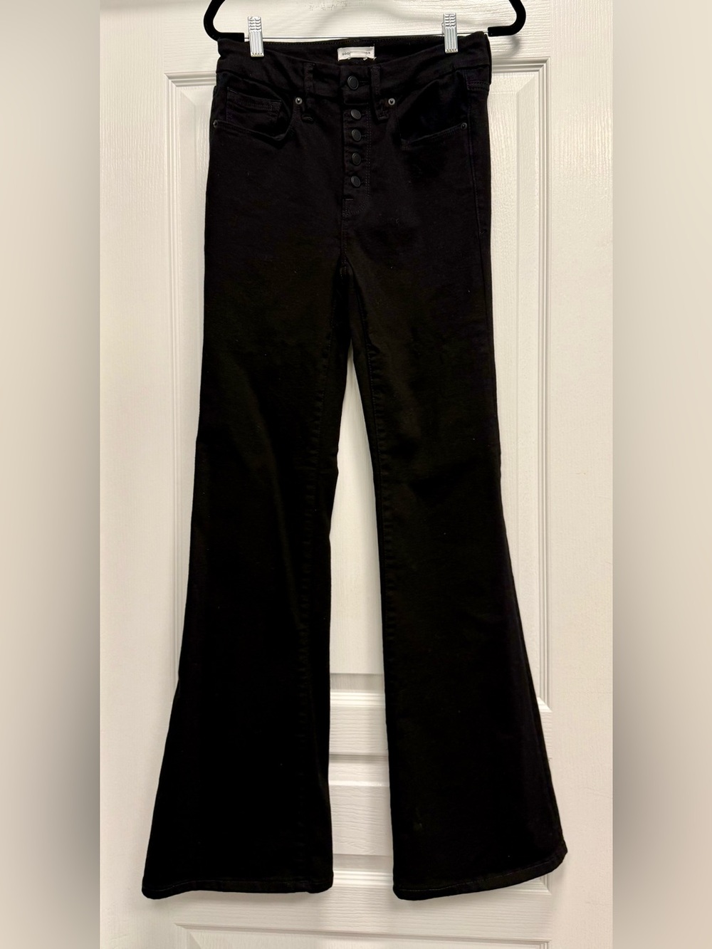 Good American Black High-Rise Flare Jeans